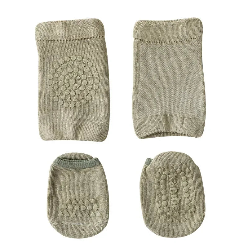 CrawlSafe Baby Knee Pads & Socks - Protect Delicate Knees & Feet While Crawling