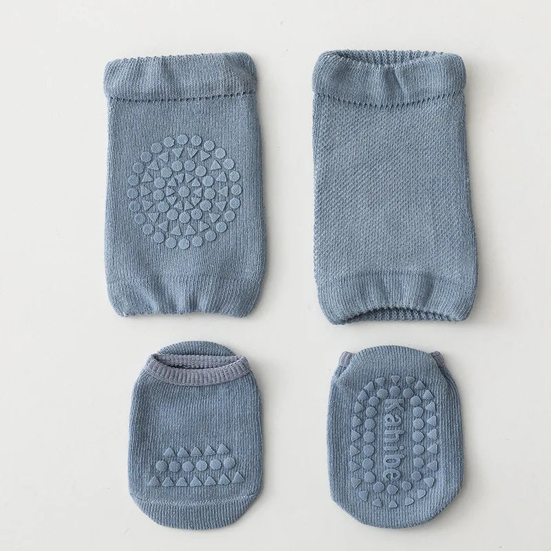 CrawlSafe Baby Knee Pads & Socks - Protect Delicate Knees & Feet While Crawling
