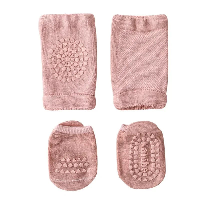 CrawlSafe Baby Knee Pads & Socks - Protect Delicate Knees & Feet While Crawling