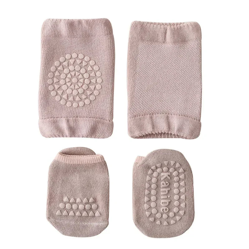 CrawlSafe Baby Knee Pads & Socks - Protect Delicate Knees & Feet While Crawling