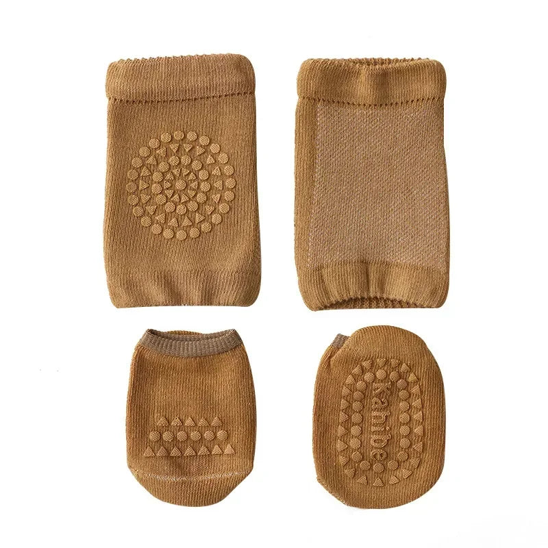 CrawlSafe Baby Knee Pads & Socks - Protect Delicate Knees & Feet While Crawling