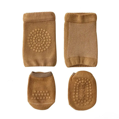 CrawlSafe Baby Knee Pads & Socks - Protect Delicate Knees & Feet While Crawling